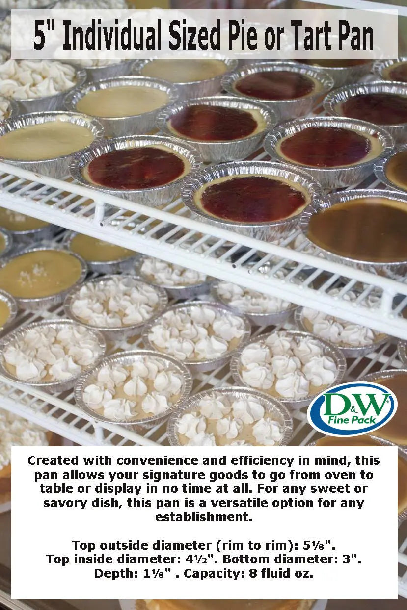D & W  5" Individual Sized Pie or Tart Pan - Case of 2000 - #13480 D & W Fine pack