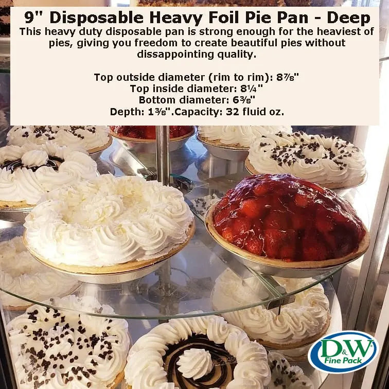 9" Disposable Heavy Foil Pie Pan - Deep -Case of 200  #509 D & W Fine pack