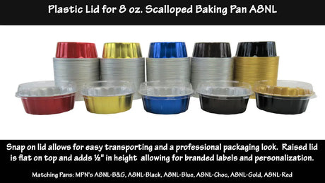 Plastic lid for 8 oz. Round Colored Disposable Foil Pan - Case of 1000 - #PL-A8 KitchenDance