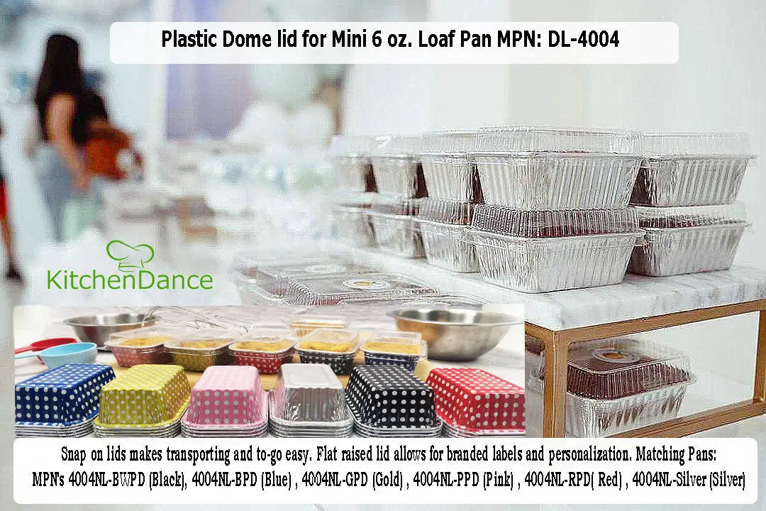 Plastic Lid ONLY for 6 oz. Mini Colored Aluminum Loaf Pan - Case of 2000 - PL-4004 Aikou