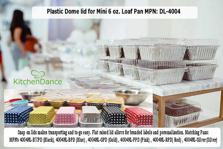Plastic Lid ONLY for 6 oz. Mini Colored Aluminum Loaf Pan - Case of 2000 - PL-4004 Aikou