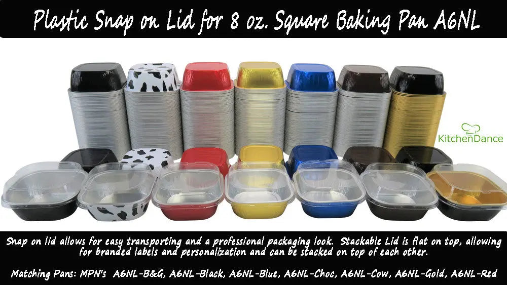 Plastic lid for 4" Square Colored Aluminum Foil Dessert Pan - Case of 1000 - #PL-A6 KitchenDance