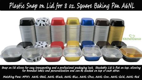 Plastic lid for 4" Square Colored Aluminum Foil Dessert Pan - Case of 1000 - #PL-A6 KitchenDance