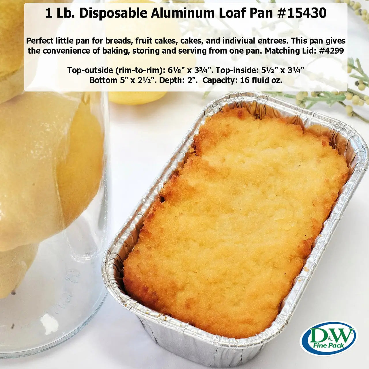 D & W Fine Pack 1 lb.  Aluminum Mini Loaf Pan - Case of 500  #15430 D & W Fine pack
