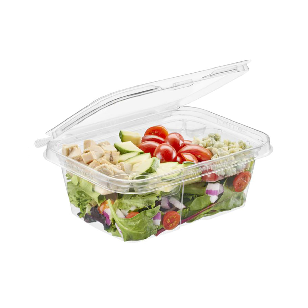 10 oz. 1-compartment tray insert attached to its compatible container FMT1MRT