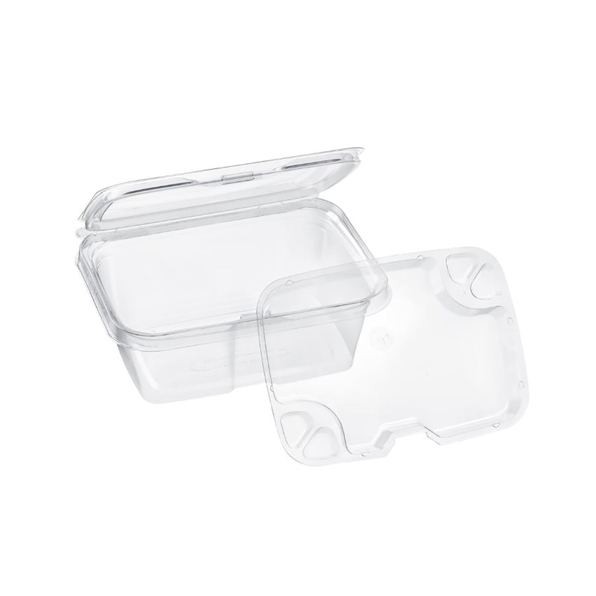 10 oz. 1-compartment tray insert next to its compatible container FMT1MRT