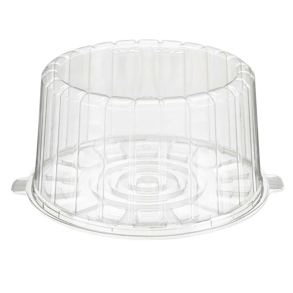 8" Plastic 2-Piece Double Layer Round Cake Container - Case of 100 - #1008CL