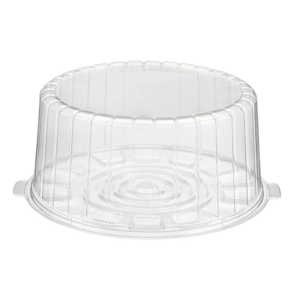 10" Plastic 2-Piece Double Layer Cake Container - Case of 50 - #1010CL