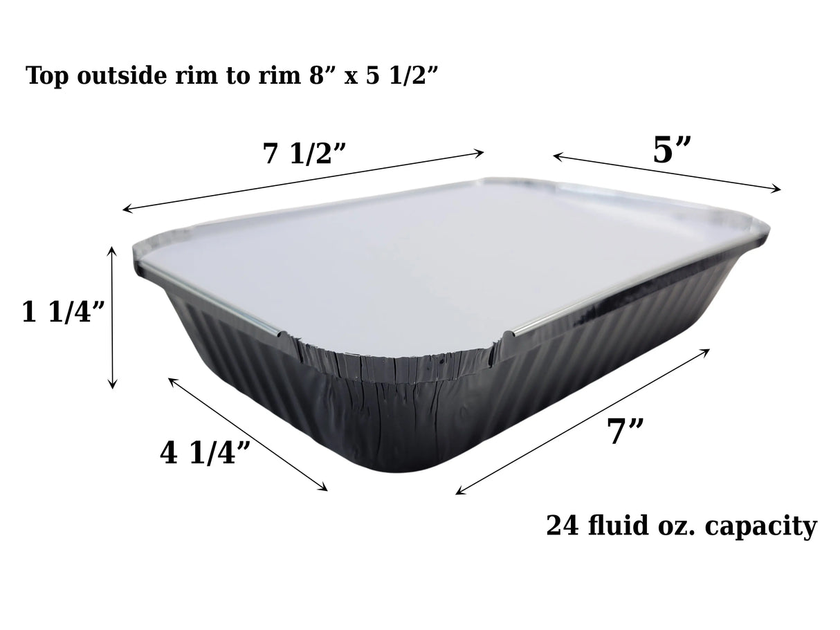 1½ lb. Shallow Colored Oblong Foil Pan with Board Lid - Case of 1000 - #6417L KitchenDance