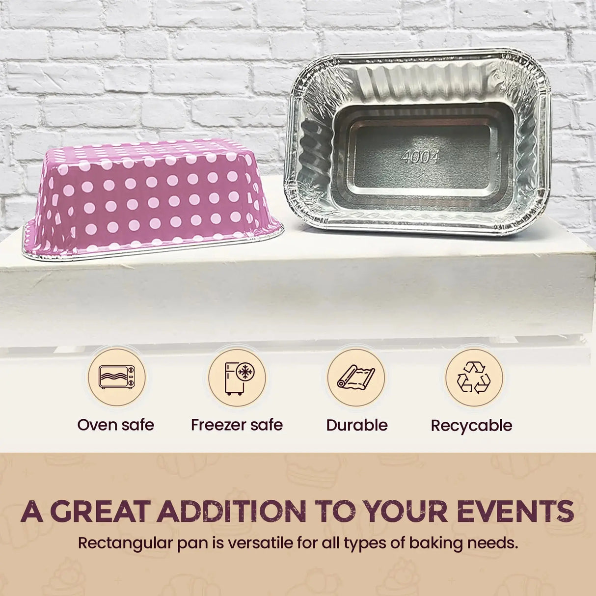 Colored Aluminum Foil 6 Ounce Mini Loaf Pan - Case of 2000  #4004NL KitchenDance