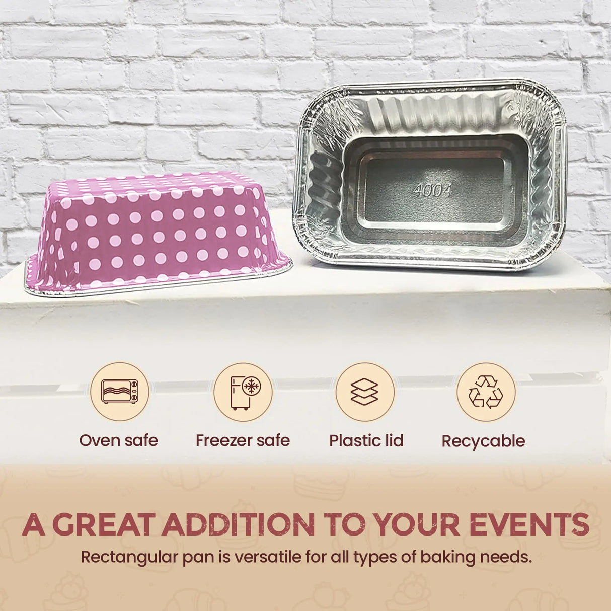 6  oz. Mini Colored Aluminum Loaf Pan w/ Lid - Case of 2000  #4004P KitchenDance