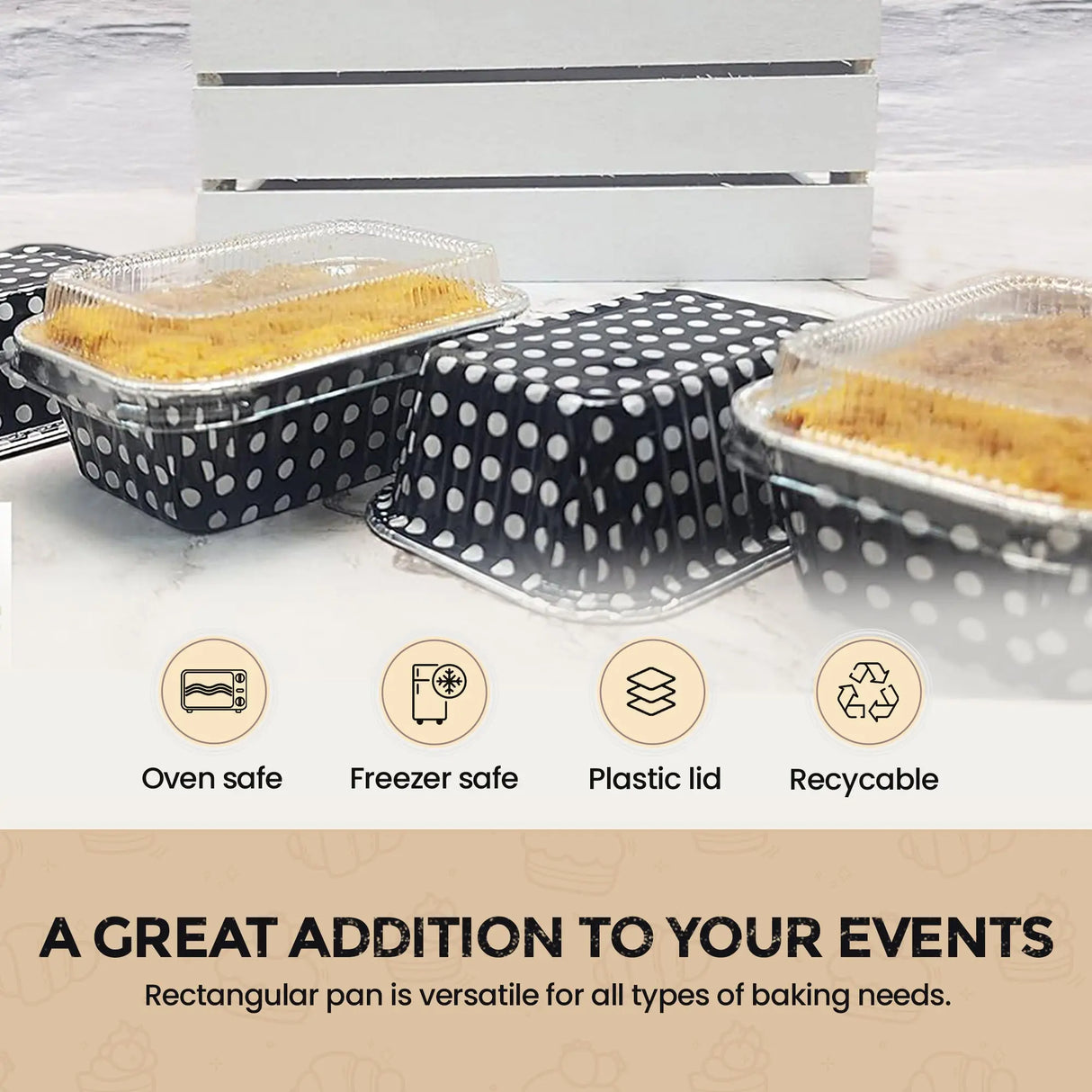 6  oz. Mini Colored Aluminum Loaf Pan w/ Lid - Case of 2000  #4004P KitchenDance