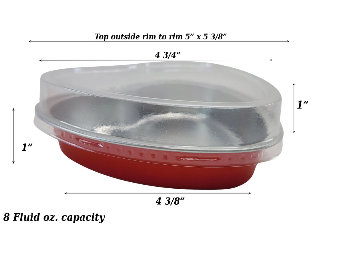 8 oz. Colored Heart Shaped Dessert or tart pan with Plastic Lid - Case of 1000 - #A255P Aikou