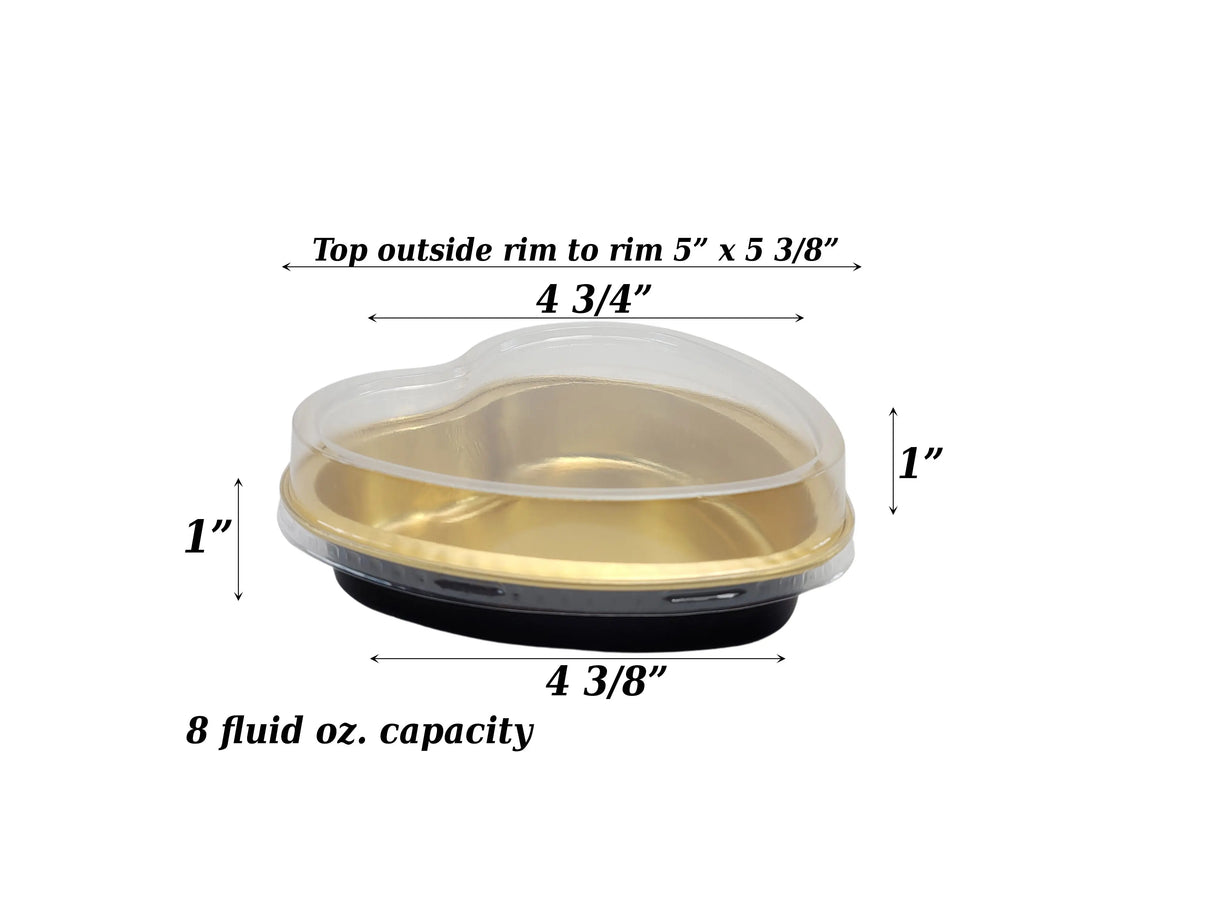 8 oz. Colored Heart Shaped Dessert or tart pan with Plastic Lid - Case of 1000 - #A255P Aikou