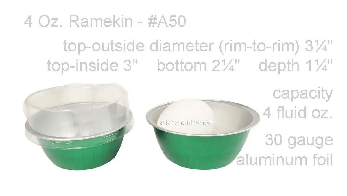 4 oz. Disposable Colored Aluminum Ramekins with Lids Case of 2000- #A50P KitchenDance