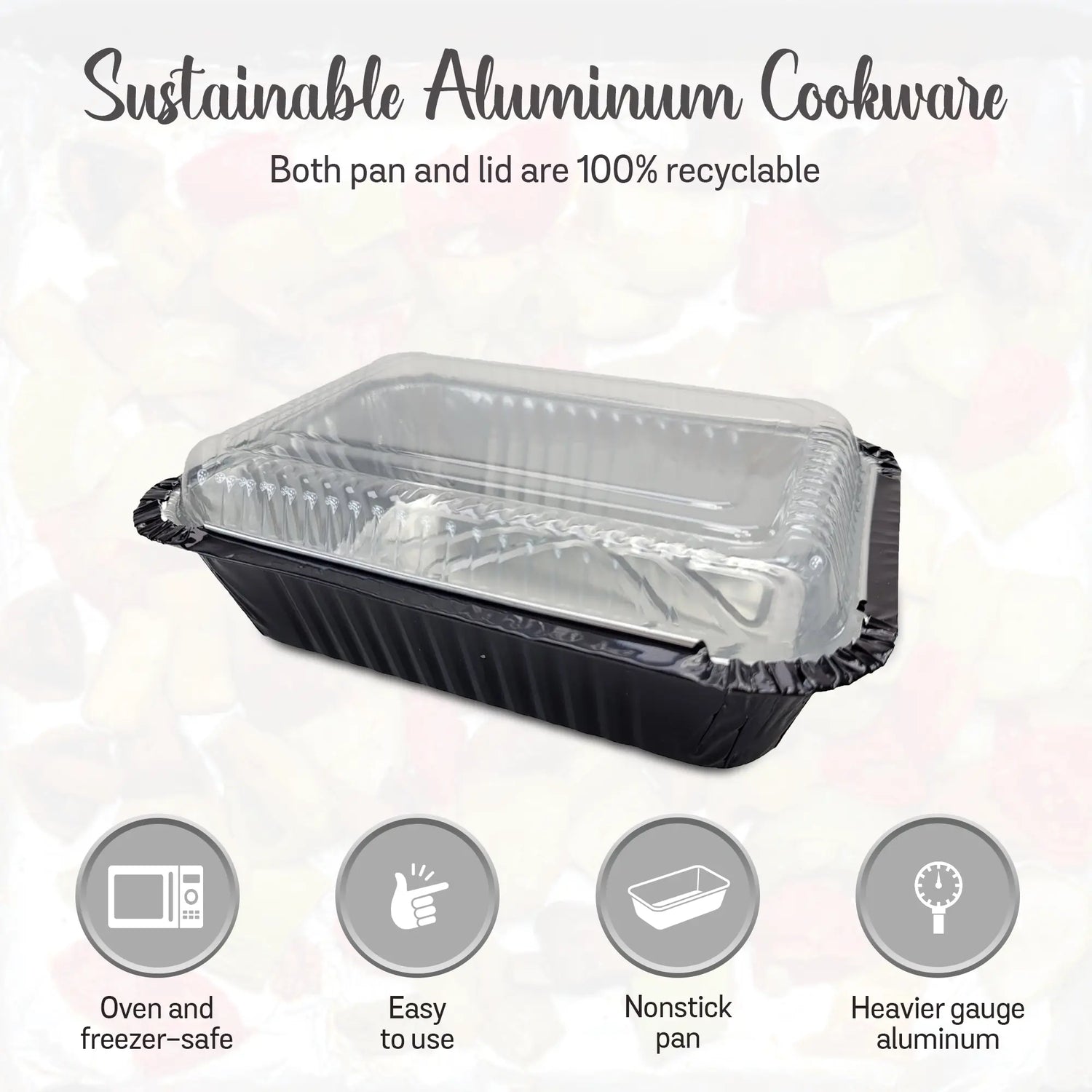 1½ lb. Colored Foil Carryout Pan w/ Plastic Lid - Case of 1000  #7650P KitchenDance