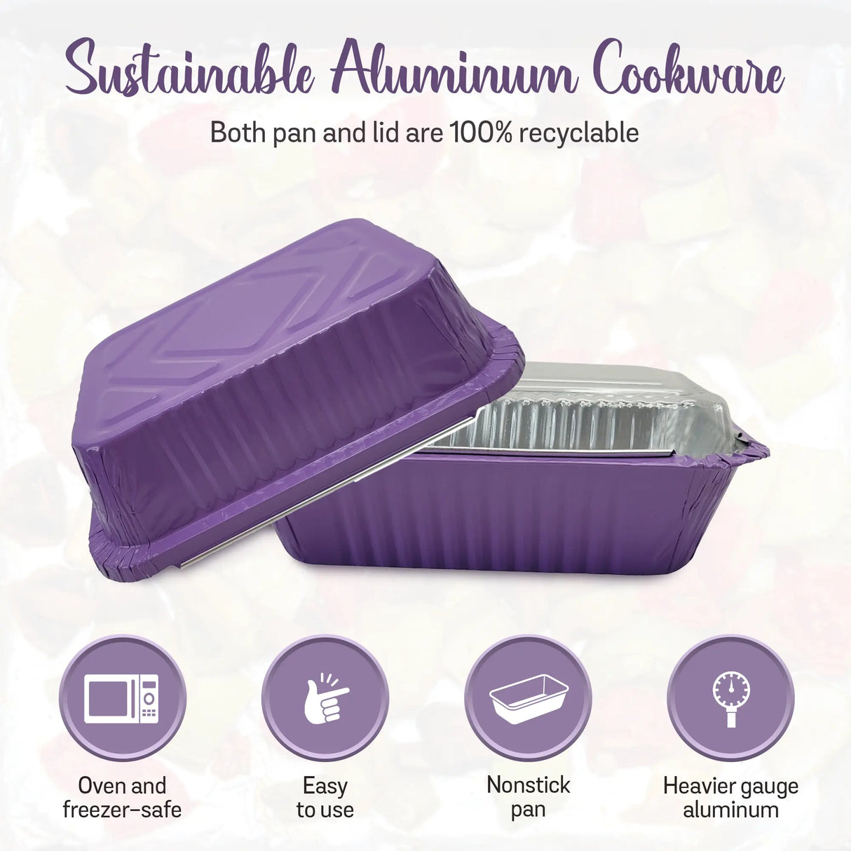 1½ lb. Colored Foil Carryout Pan w/ Plastic Lid - Case of 1000 #7650P KitchenDance