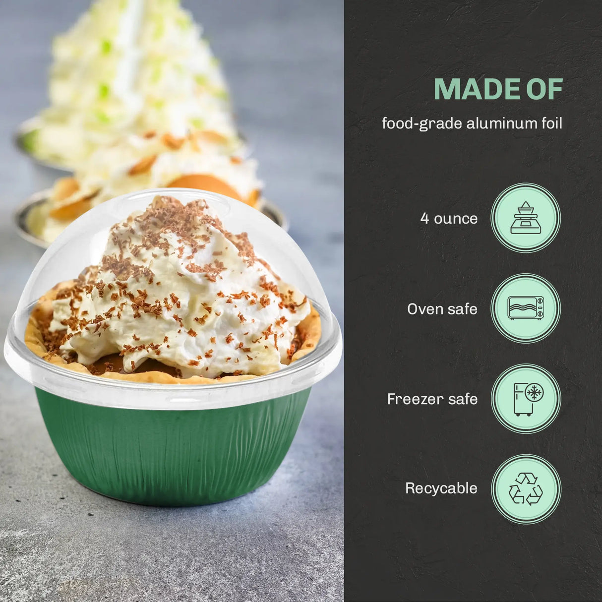 4 oz. Disposable Colored Aluminum Ramekins with Lids Case of 2000- #A50P KitchenDance