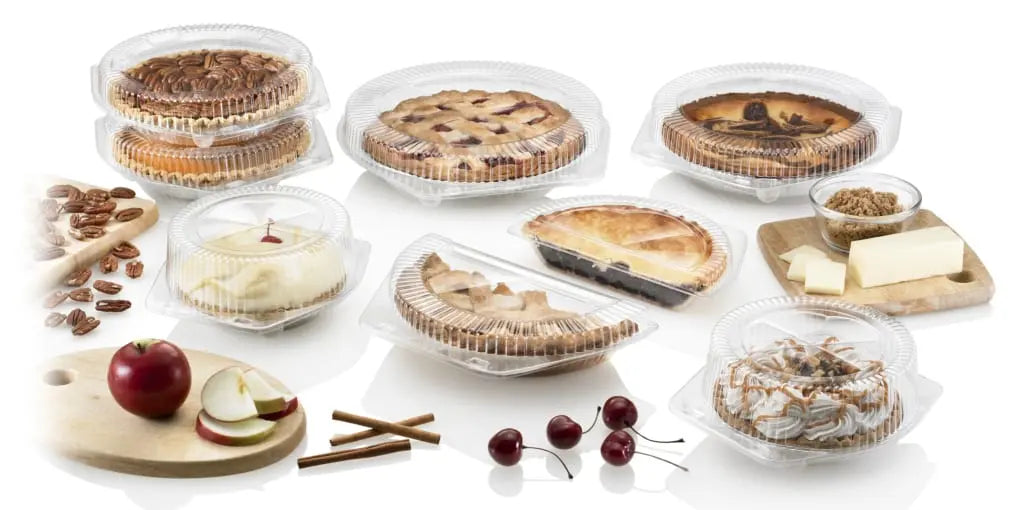 Low Dome 8" Plastic Clamshell Pie Container - Case of 200 - #SLP108 Inline Plastics