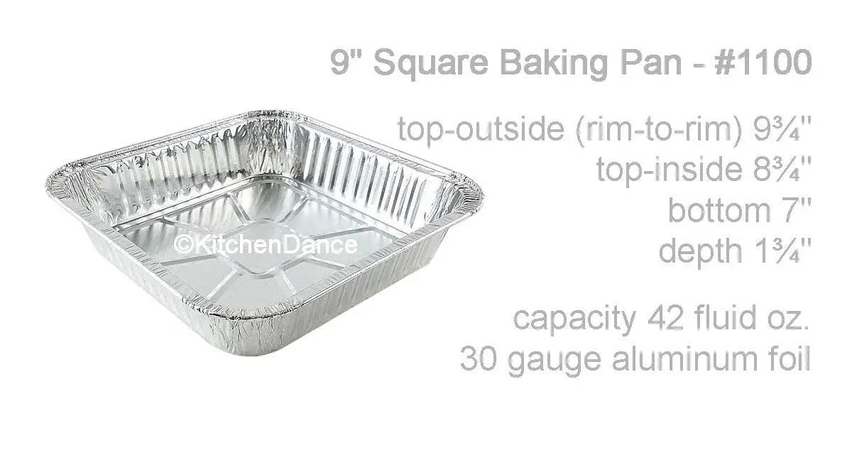 Durable Packaging 9" Square Disposable Cake Pan- Case of 500 - #1100 Durable Packaging