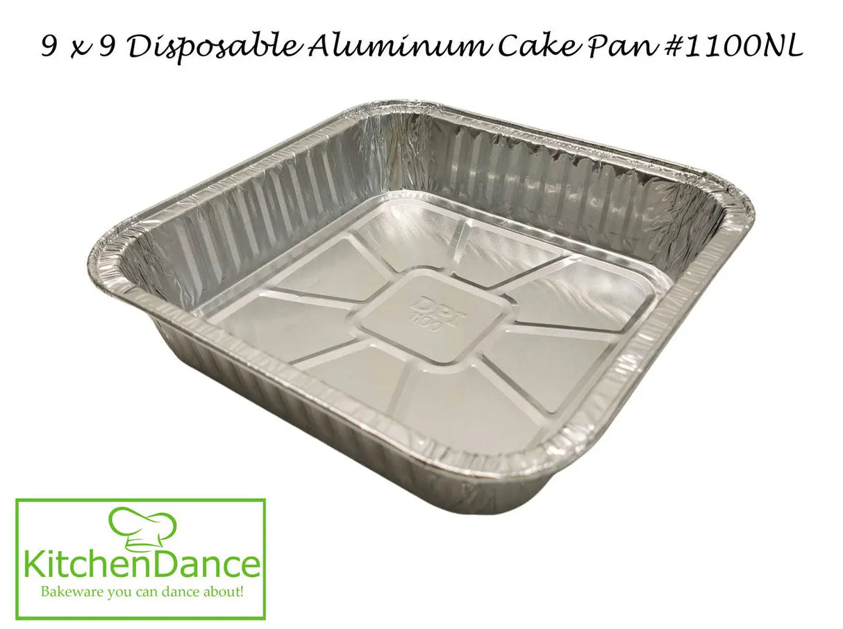 Durable Packaging 9" Square Disposable Cake Pan- Case of 500 - #1100 Durable Packaging
