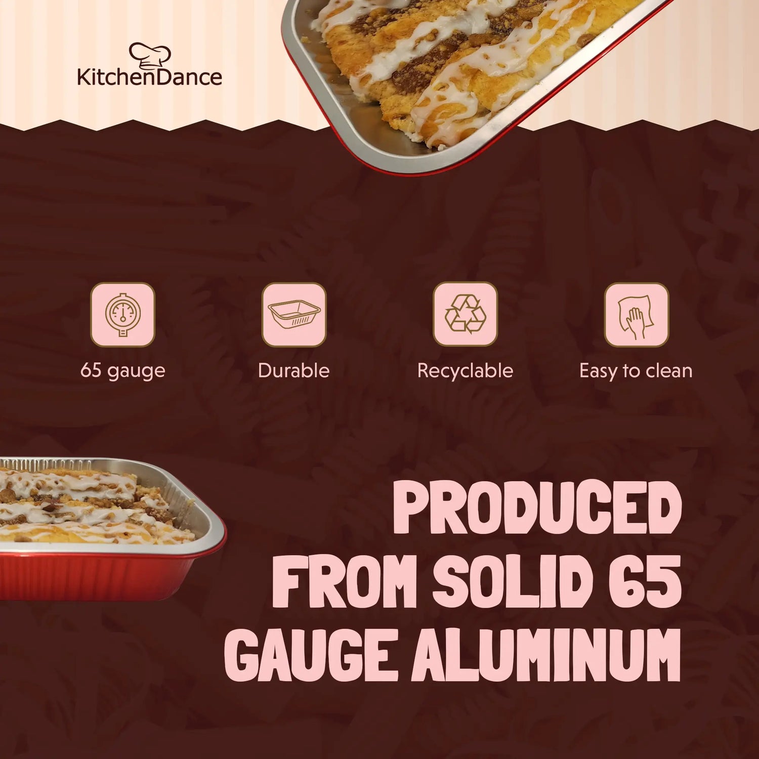 8" x 5" Colored Heavy Aluminum Entrée Pan - Case of 500 - #A67NL KitchenDance