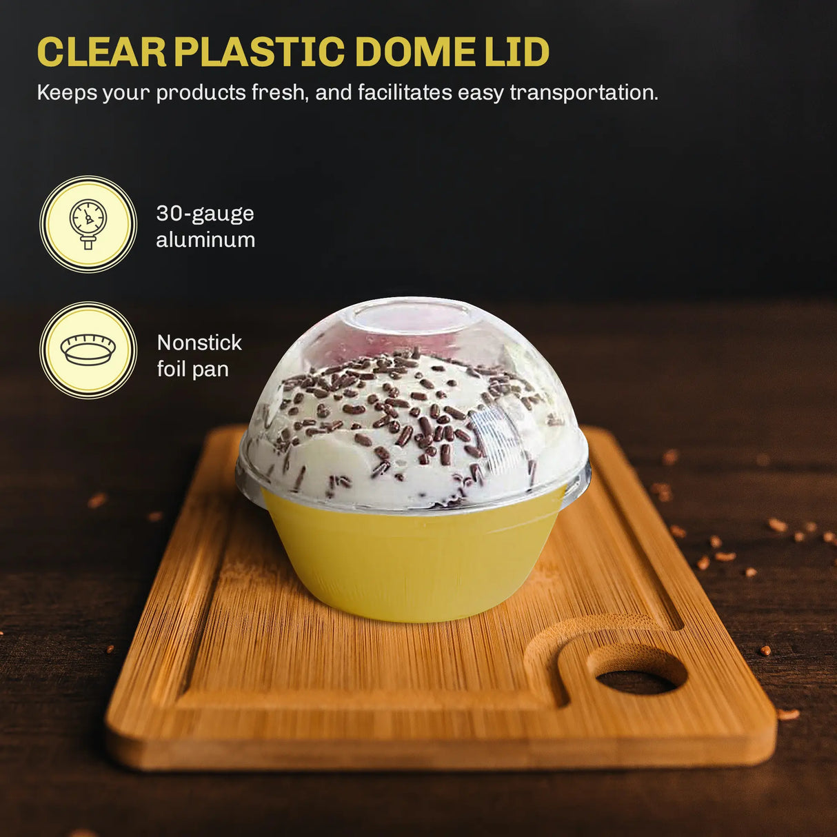 4 oz. Disposable Colored Aluminum Ramekins with Lids Case of 2000- #A50P KitchenDance