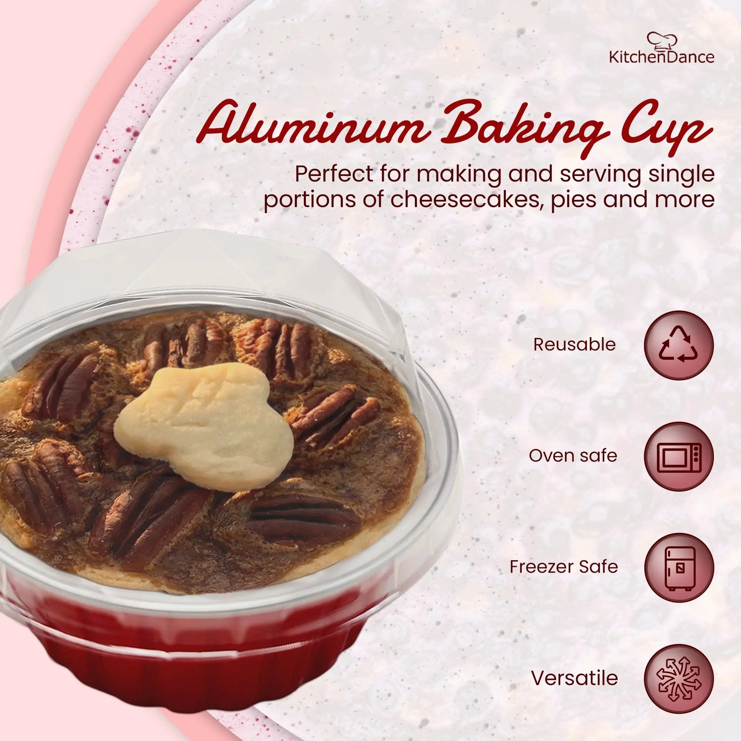 4.5 oz.  Colored Aluminum Dessert Cup w/ Plastic Lid- Case of 2000- #A35P KitchenDance