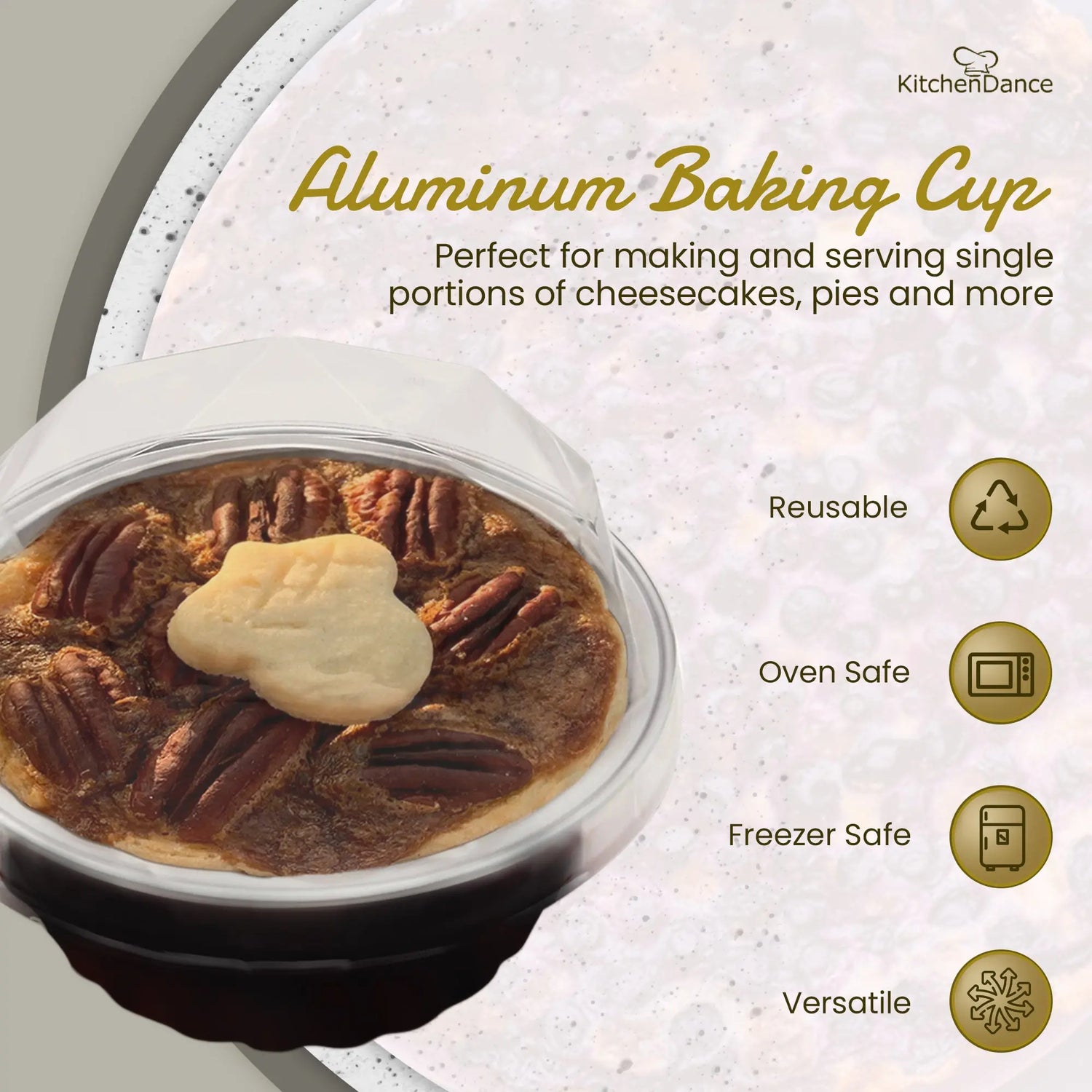 4.5 oz.  Colored Aluminum Dessert Cup w/ Plastic Lid- Case of 2000- #A35P KitchenDance