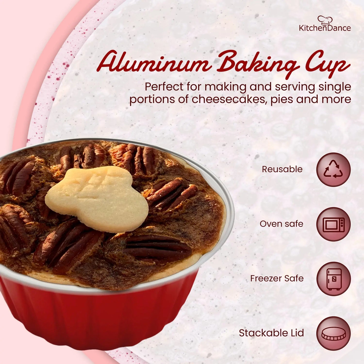 4.5 oz.  Colored Aluminum Dessert Cup w/ Plastic Lid- Case of 2000- #A35P KitchenDance
