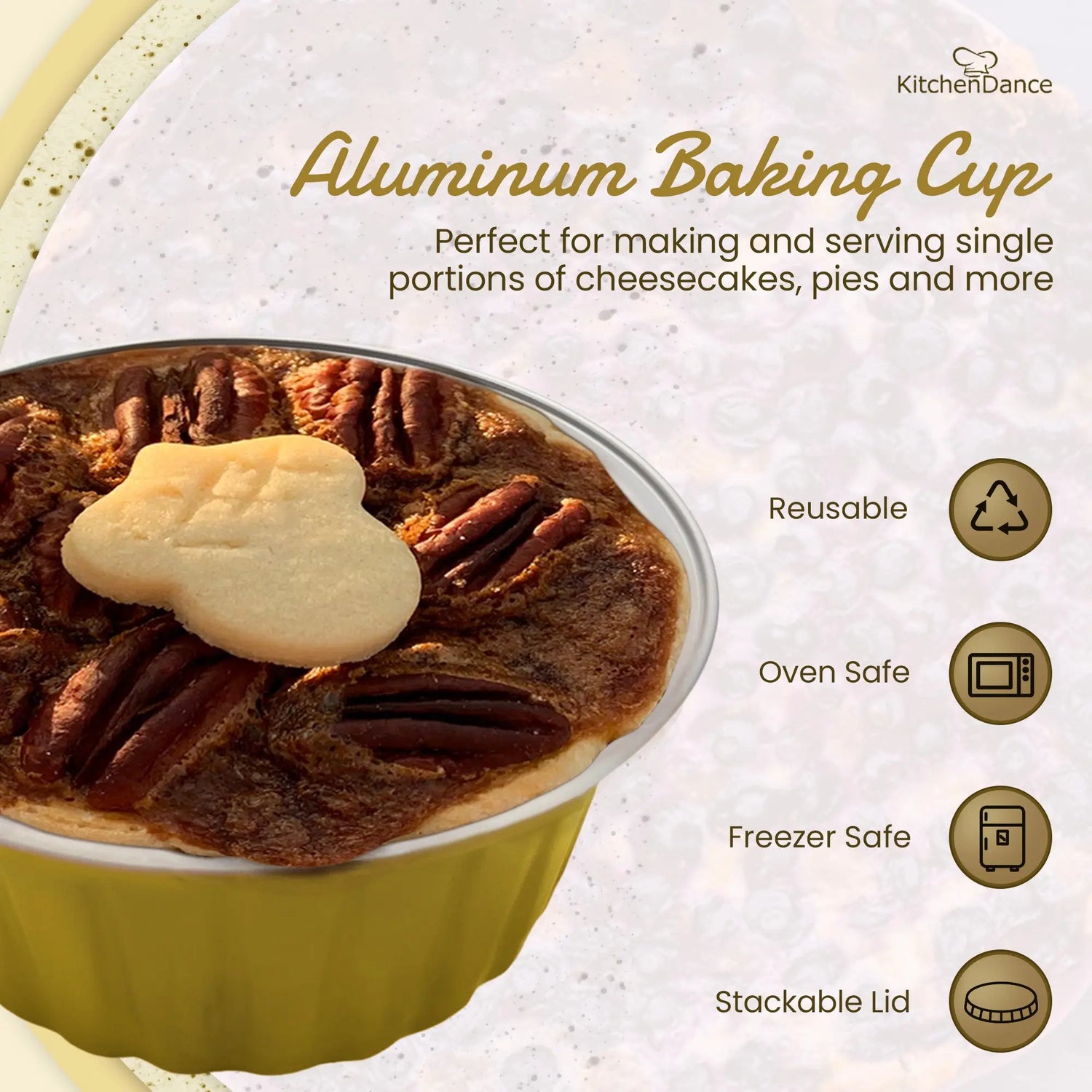 4.5 oz.  Colored Aluminum Dessert Cup w/ Plastic Lid- Case of 2000- #A35P KitchenDance