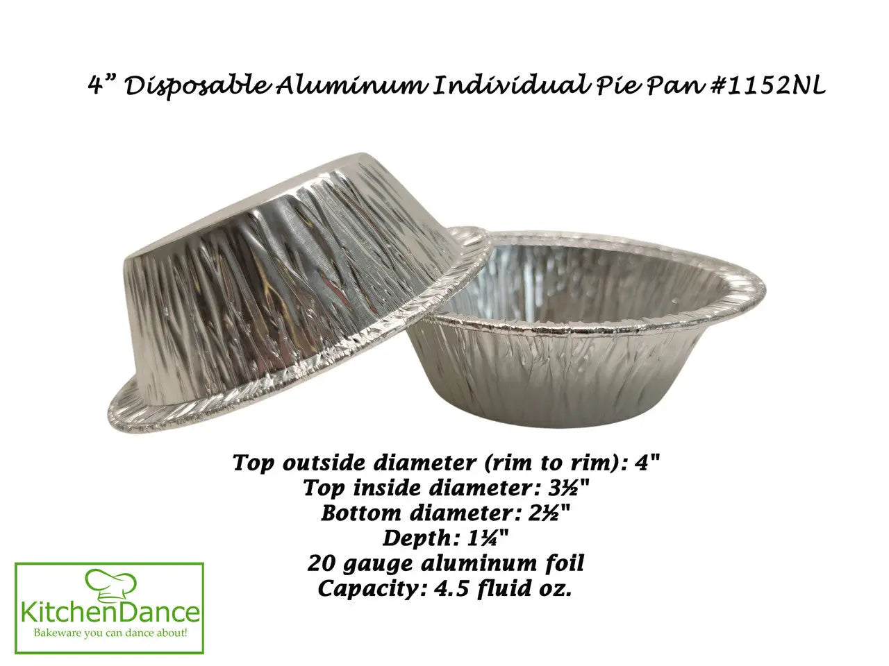 4" Disposable Foil Tart or Pie Pan - Case of 2000  #1152NL KitchenDance