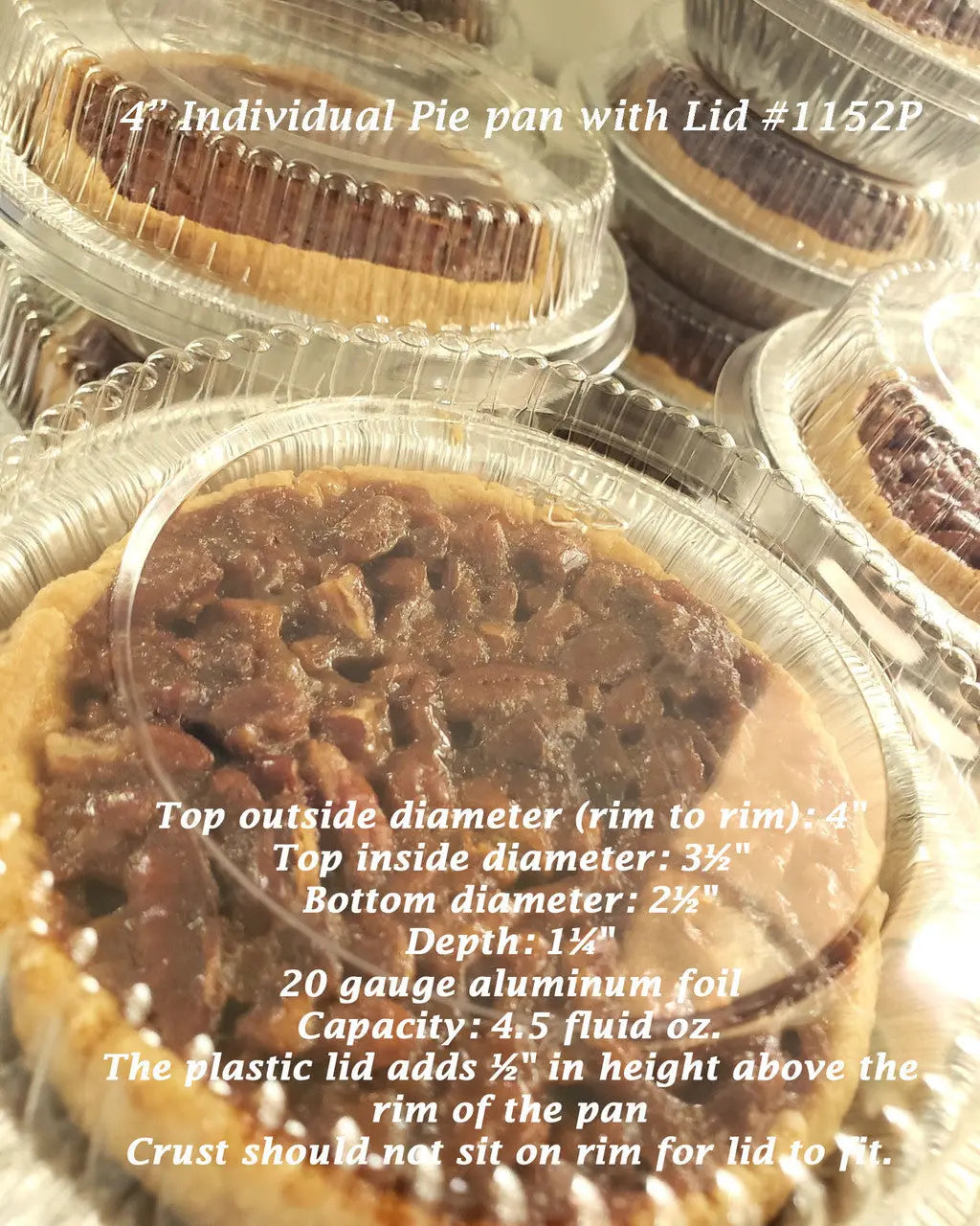 4" Disposable Foil Tart or Pie Pan w/ Dome Lid - Case of 2000  #1152P KitchenDance