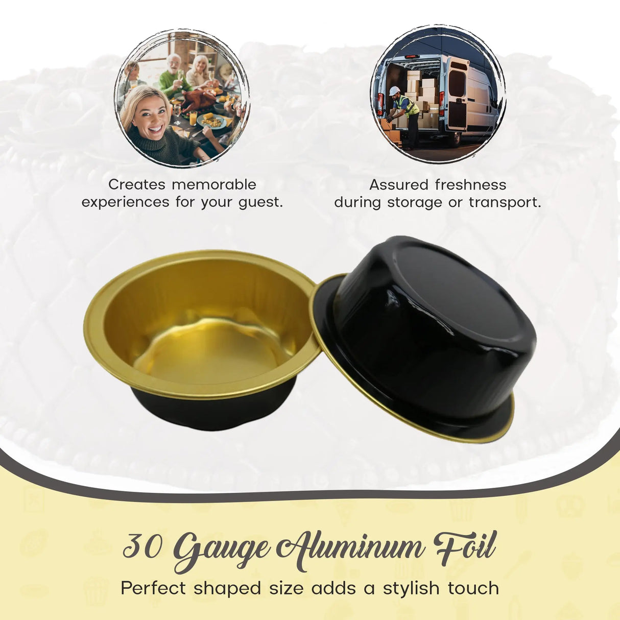 2 oz. Disposable Aluminum Colored Foil Cups -Case of 2000- #A3NL KitchenDance