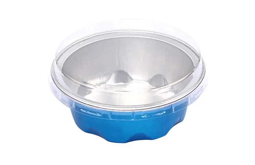 2 oz. Disposable Aluminum Colored Foil Cups with Lids Case of 2000- #A3P KitchenDance