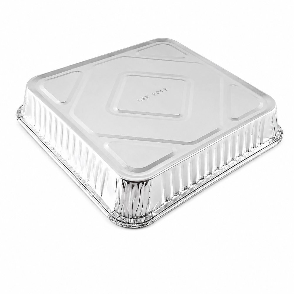 8" Square Disposable Aluminum Baking Pan - Case of 500 - #1155NL
