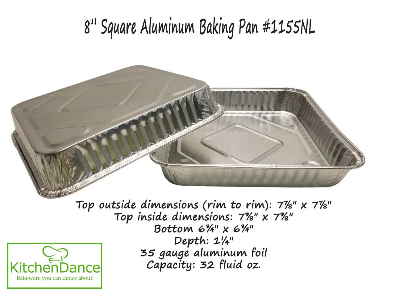 8" Square Disposable  Aluminum Baking Pan  - Case of 500 - #1155NL D & W Fine pack