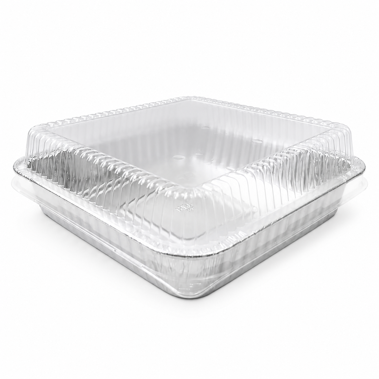 8" Square Disposable Baking Pan with Plastic Lid - Case of 500 - #1155P