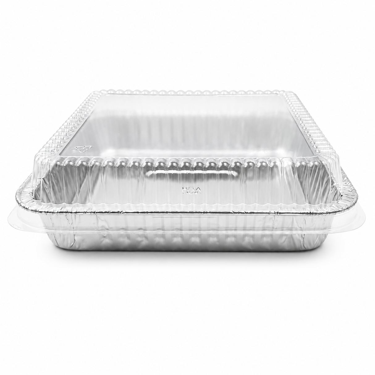 8" Square Disposable Baking Pan with Plastic Lid - Case of 500 - #1155P