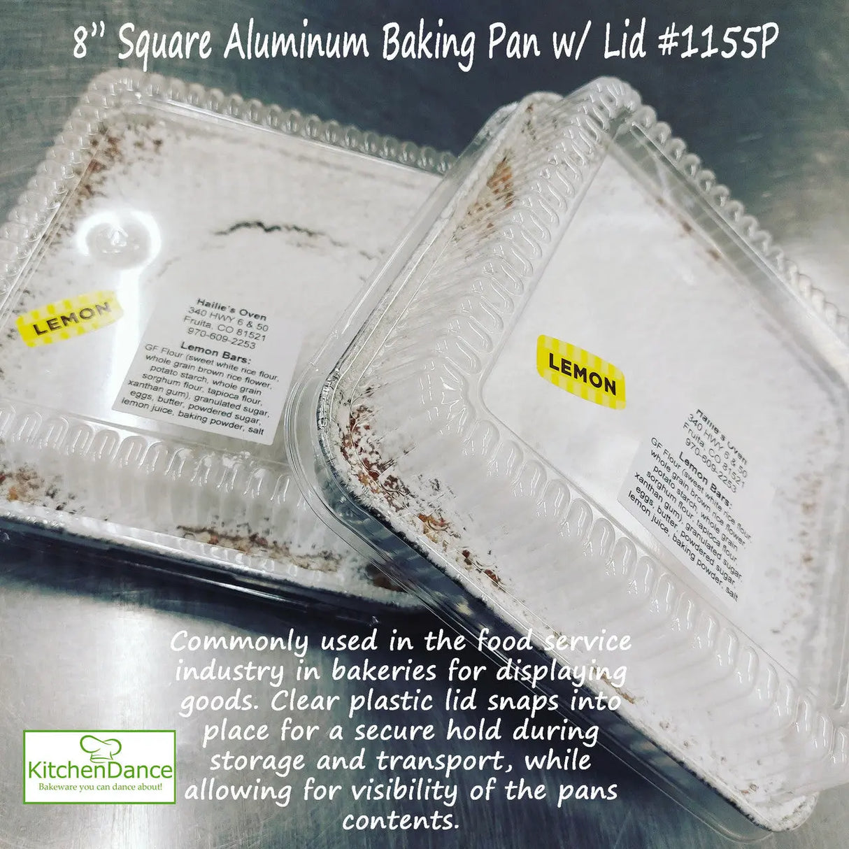 8" Square Disposable Baking Pan with Plastic Lid - Case of 500 - #1155P D & W Fine pack