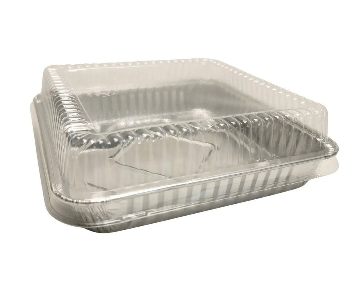 8" Square Disposable Baking Pan with Plastic Lid - Case of 500 - #1155P D & W Fine pack
