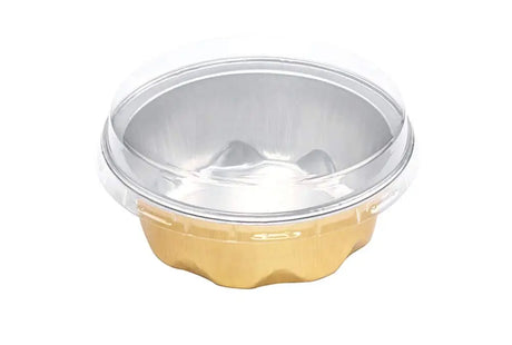 2 oz. Disposable Aluminum Colored Foil Cups with Lids Case of 2000- #A3P KitchenDance