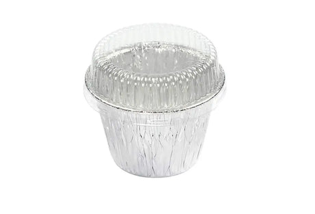 7 oz. Disposable Foil Dessert Cup with Plastic Lid - Case of 2000 - #1210P Aikou
