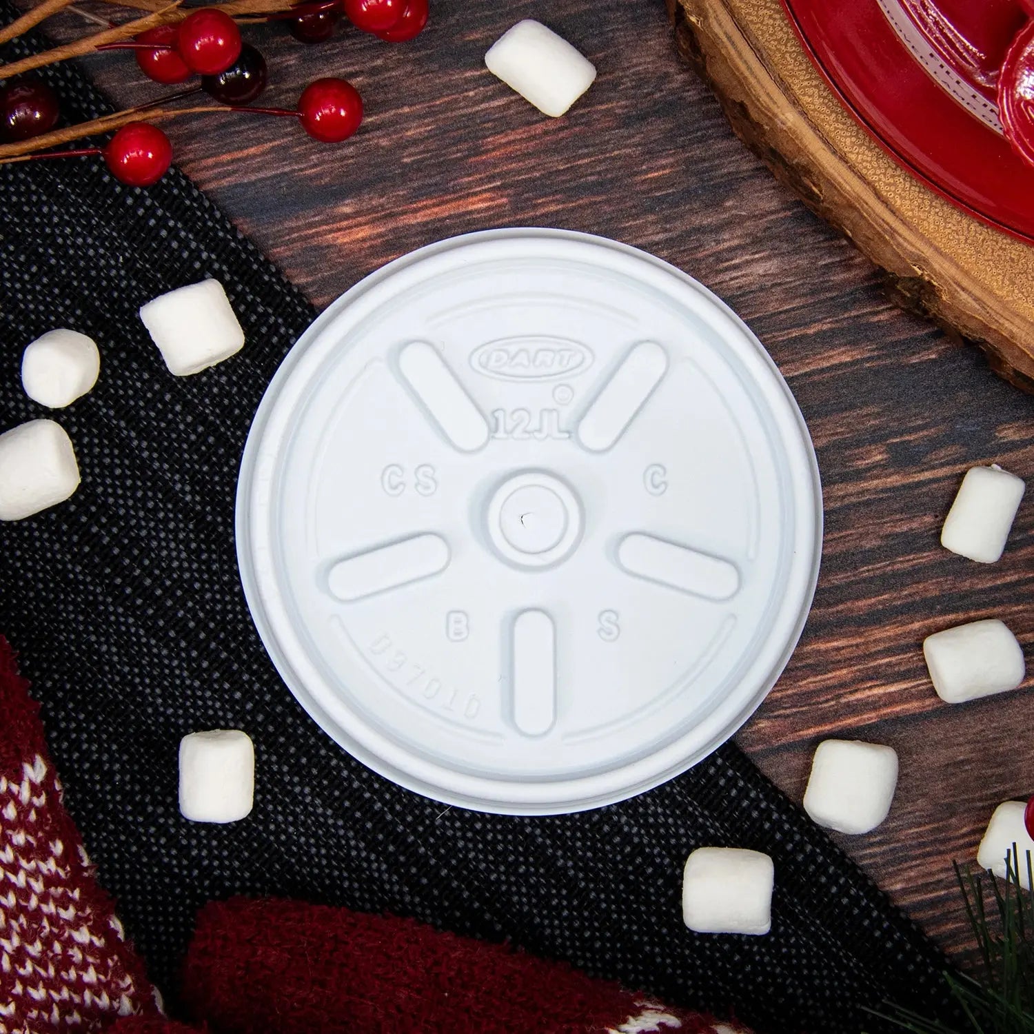 Dart 6-12 oz. White HIPS Plastic Vented Lid - Case of 1000 - #12JL Dart Container
