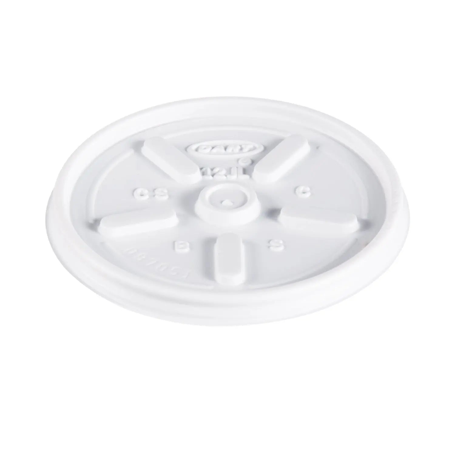 Dart 6-12 oz. White HIPS Plastic Vented Lid - Case of 1000 - #12JL Dart Container