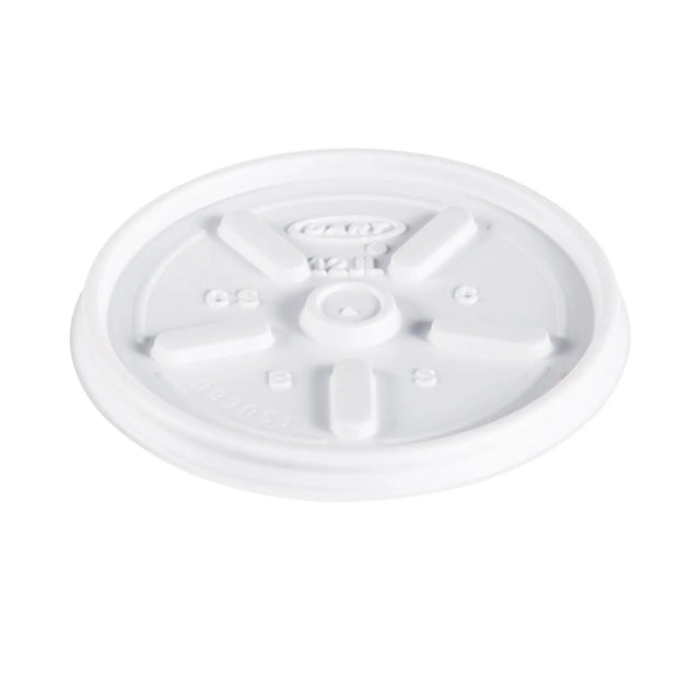 Dart 6-12 oz. White HIPS Plastic Vented Lid - Case of 1000 - #12JL Dart Container