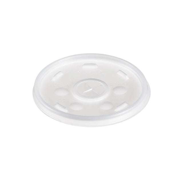 Dart 6-12 oz. Translucent HIPS Plastic Straw-Slotted Lid - Case of 1000 - #12SL Dart Container