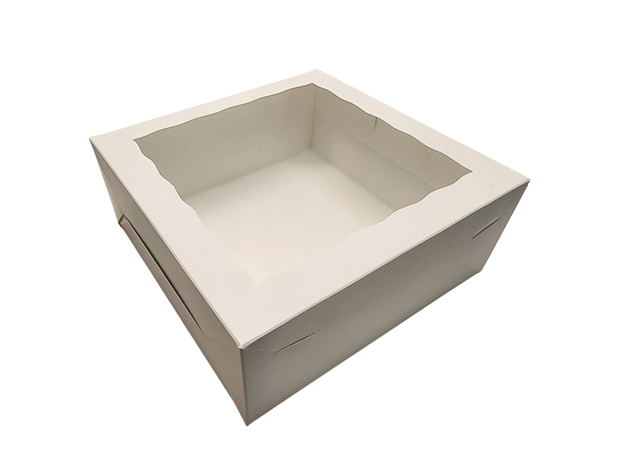 10 x 10 x 4 Colored Lock Tab Window Bakery Boxes - Case of 100 - #10104W BRP Box shop