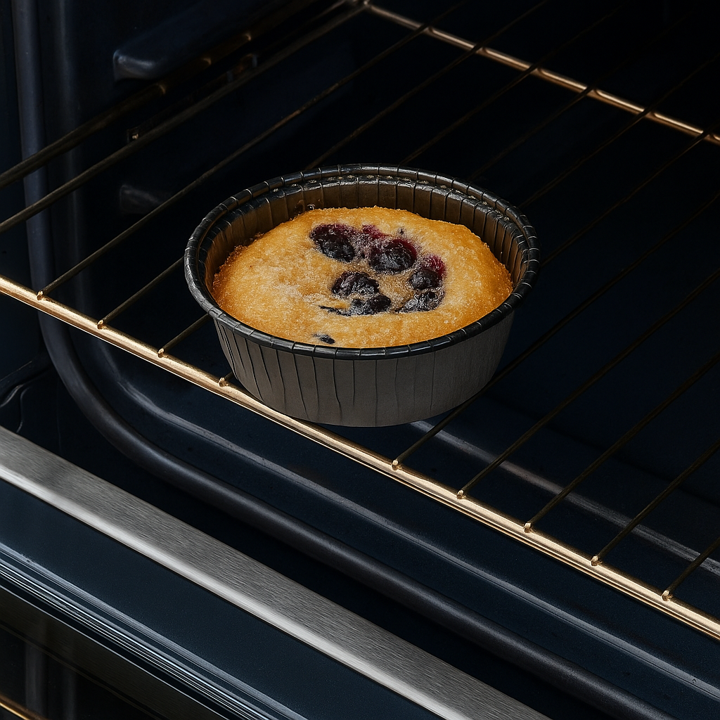 8 oz. Round Ovenable Paperboard Baking Rolled Rim Cup - Case of 720 - #13810