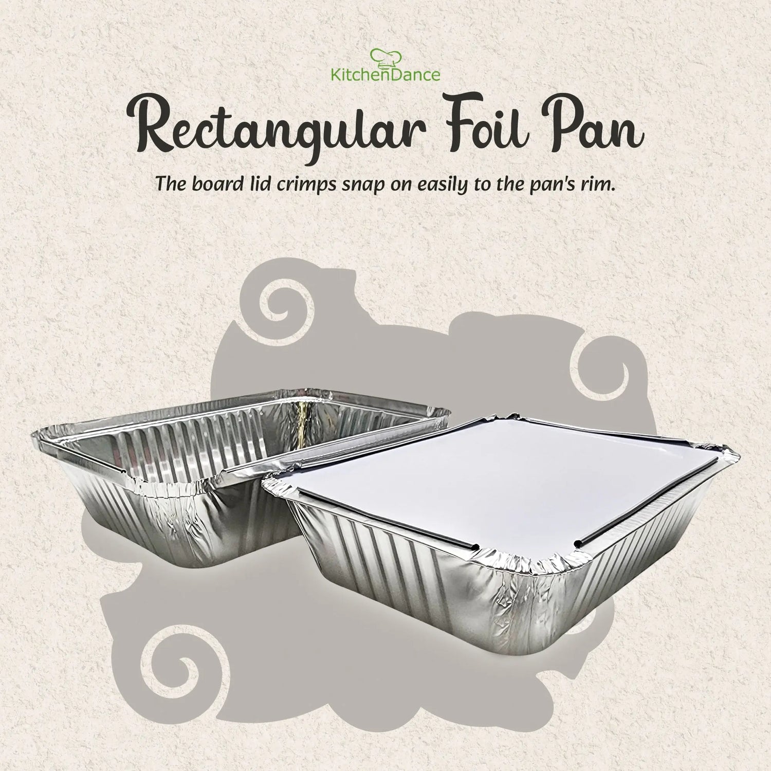 2¼ lb. Heavy Foil Carryout Pan with Board Lid - Case of 500  #6421L KitchenDance